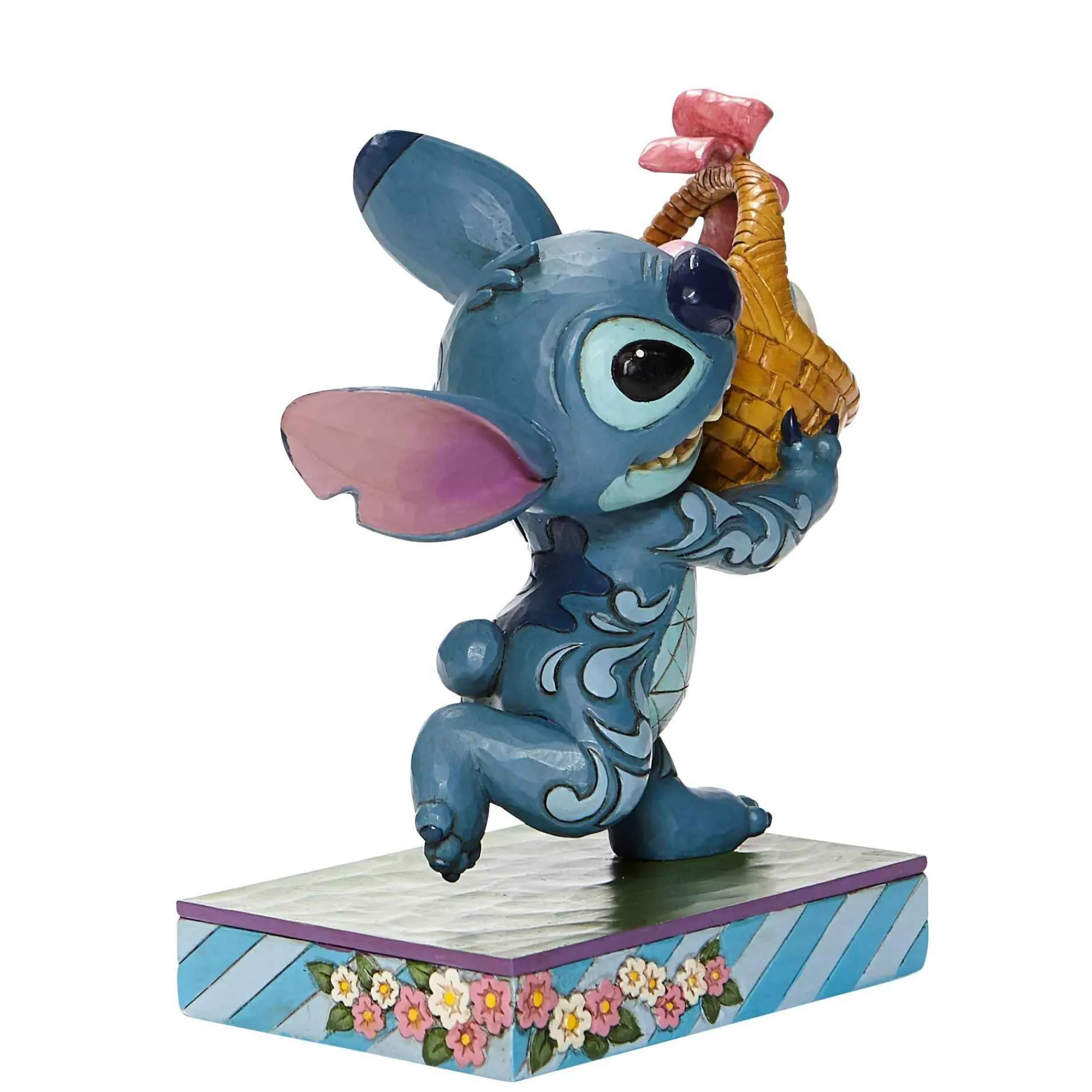 Disney Traditions Stitch Running W/Easter Basket