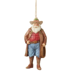 Jim Shore Heartwood Creek Western Santa Cowboy Hat Orn
