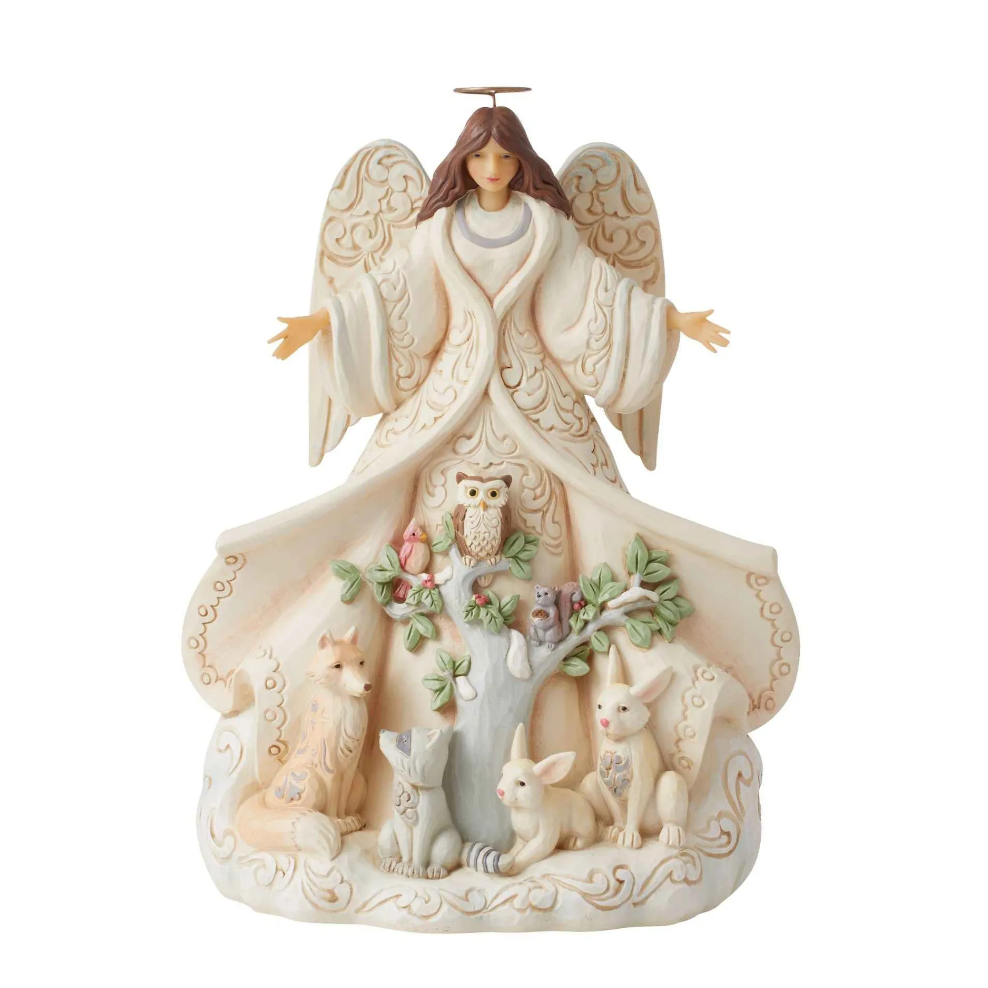Jim Shore Heartwood Creek White Woodland Angel With Coat