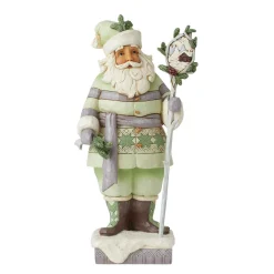 Jim Shore Heartwood Creek White Woodland Santa W/Staff