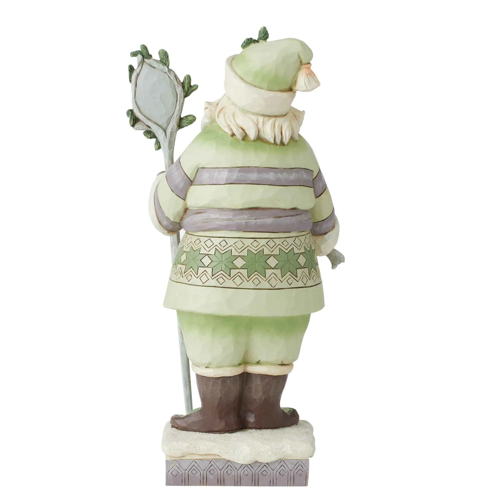 Jim Shore Heartwood Creek White Woodland Santa W/Staff