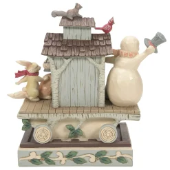 Jim Shore Heartwood Creek White Woodland Snowman Caboose