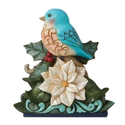 Jim Shore Heartwood Creek Wonderland Bluebird/Poinsettia